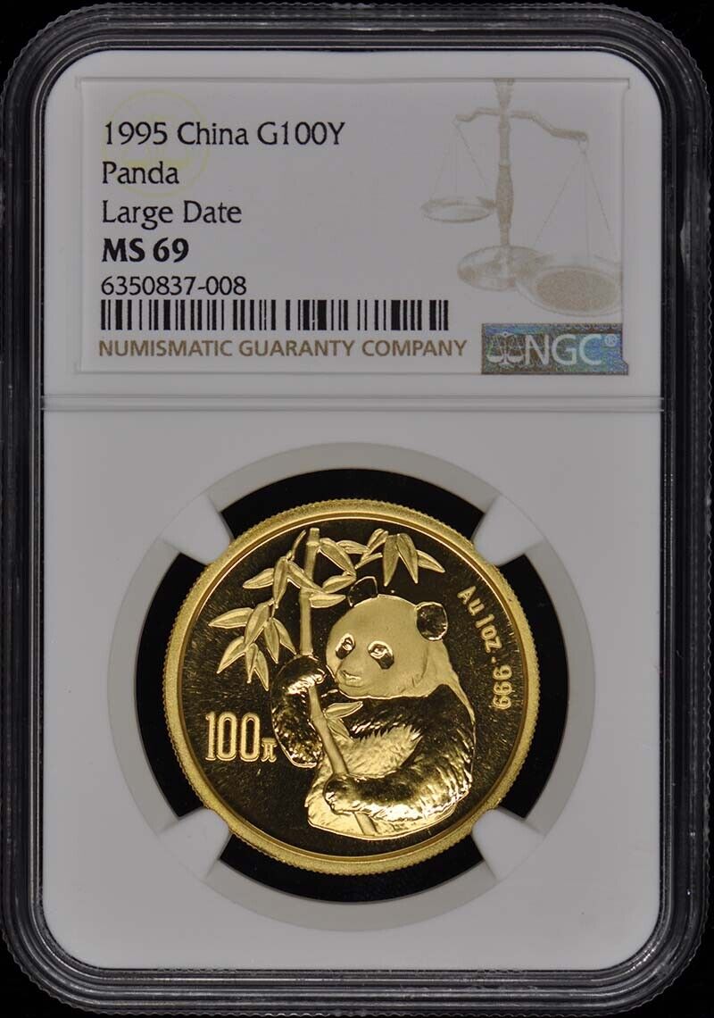 1995 CHINA PANDA G100Y NGC MS69 LARGE DATE