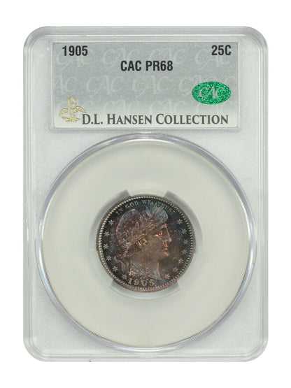 1905 25C CACG PR68 ex: D.L. Hansen - Barber Quarter