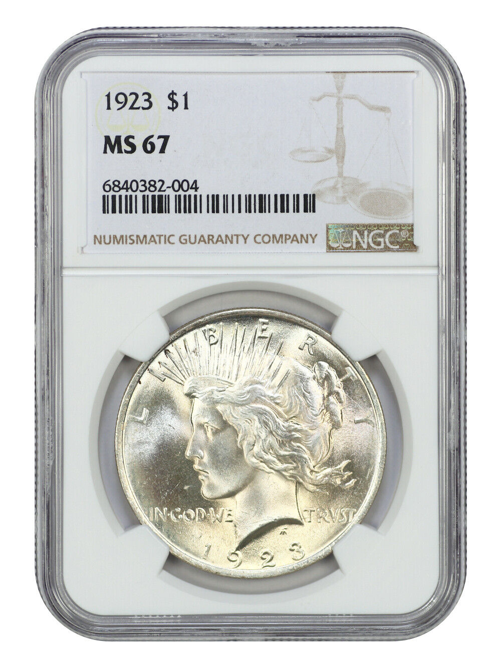 1923 $1 NGC MS67 - Peace Dollar