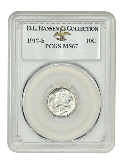 1917-S 10C PCGS MS67 ex: D.L. Hansen