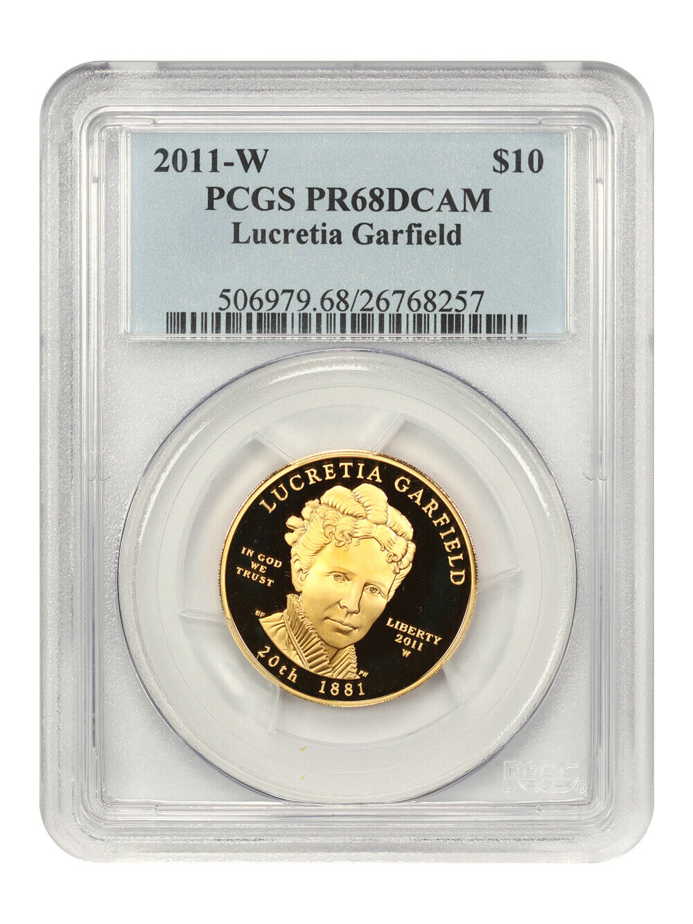 2011-W Lucretia Garfield $10 PCGS Proof 68 DCAM