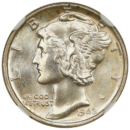 1942 10C NGC MS68