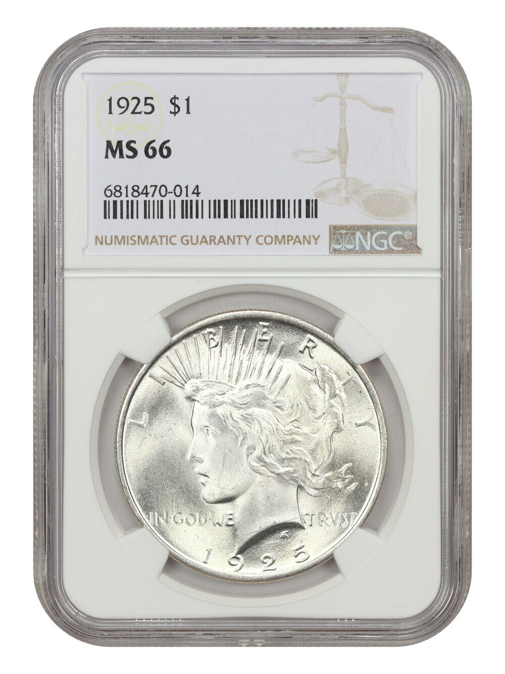 1925 $1 NGC MS66