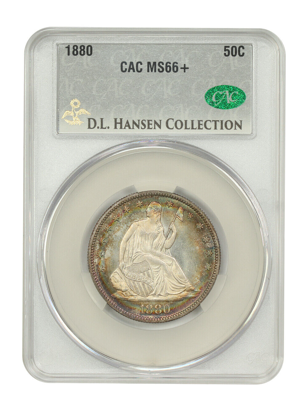 1880 50C CACG MS66+ ex: D.L. Hansen - Liberty Seated Half Dollar