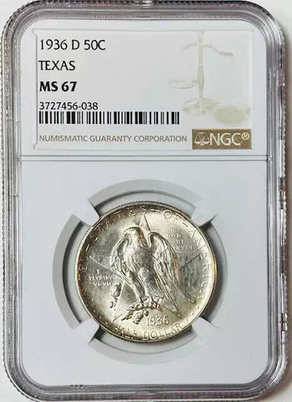 1936 D Classic Commemorative Texas Independence Centennial NGC MS-67 TEXAS