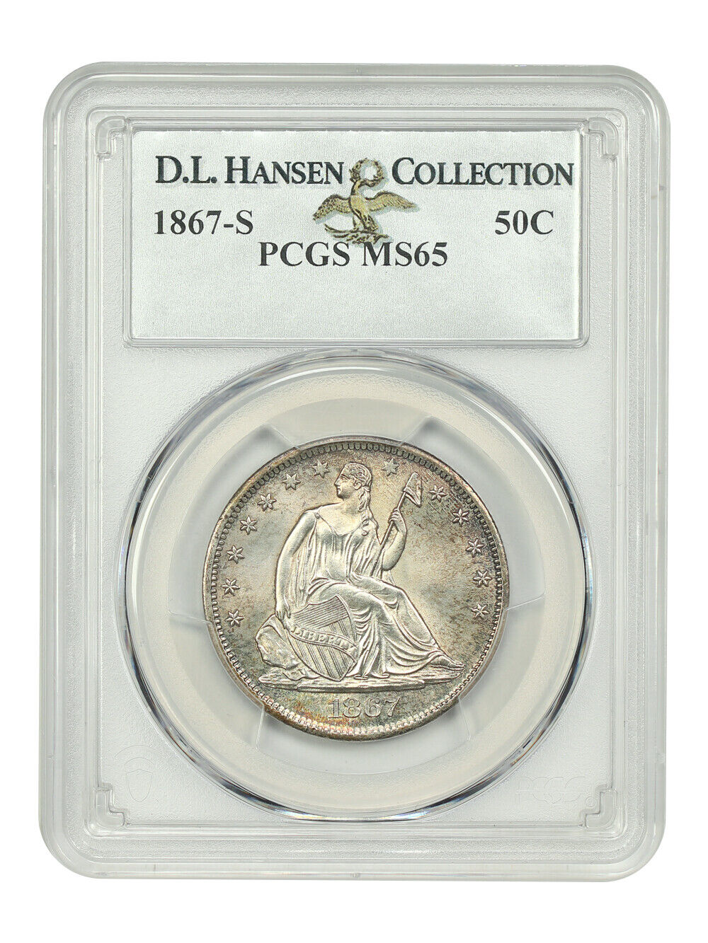 1867-S 50C PCGS MS65