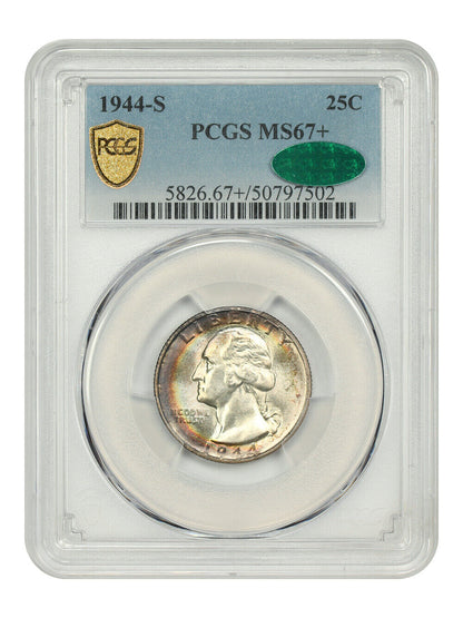 1944-S 25C PCGS/CAC MS67+ - Washington Quarter