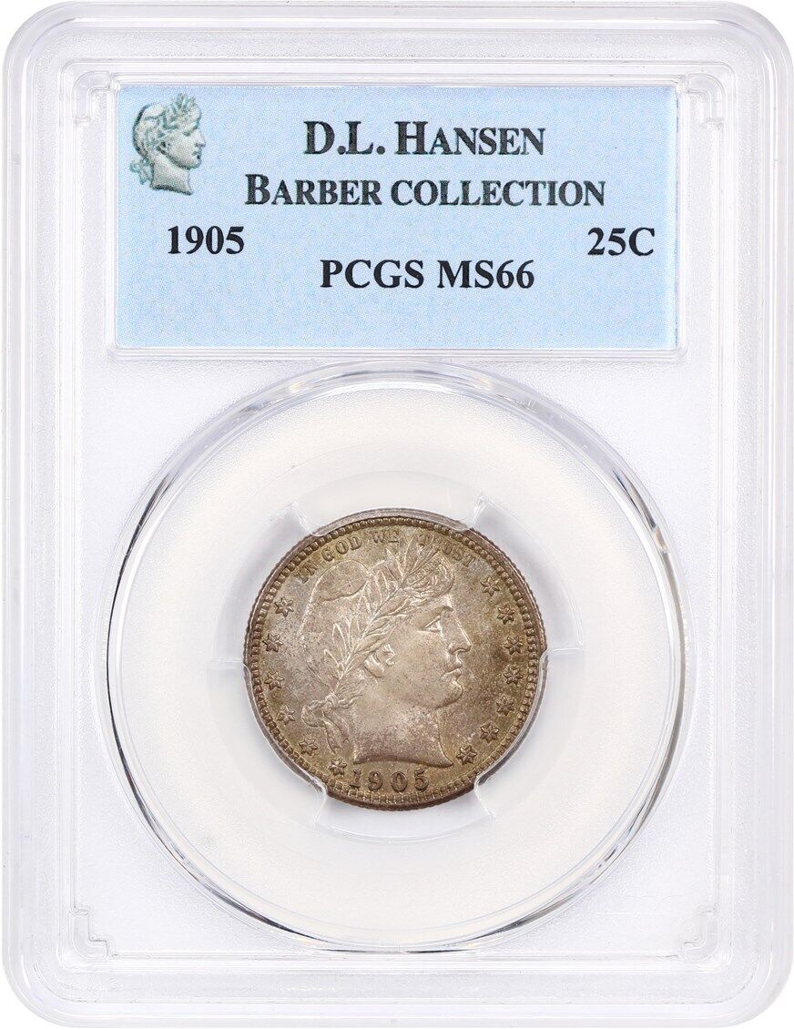 1905 25c PCGS MS66 ex: D.L. Hansen