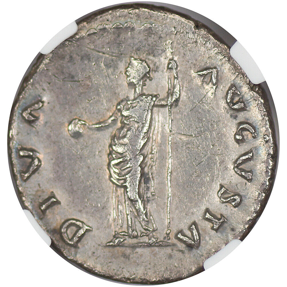 Ancient Roman: Galba (AD 68-69) AR Denarius NGC XF (Brushed, Scratches)