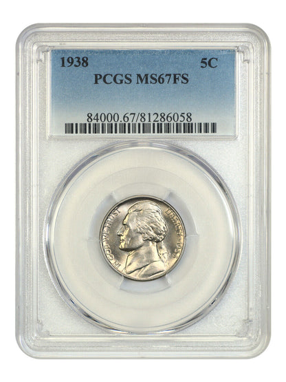 1938 5C PCGS MS67FS - Jefferson Nickel