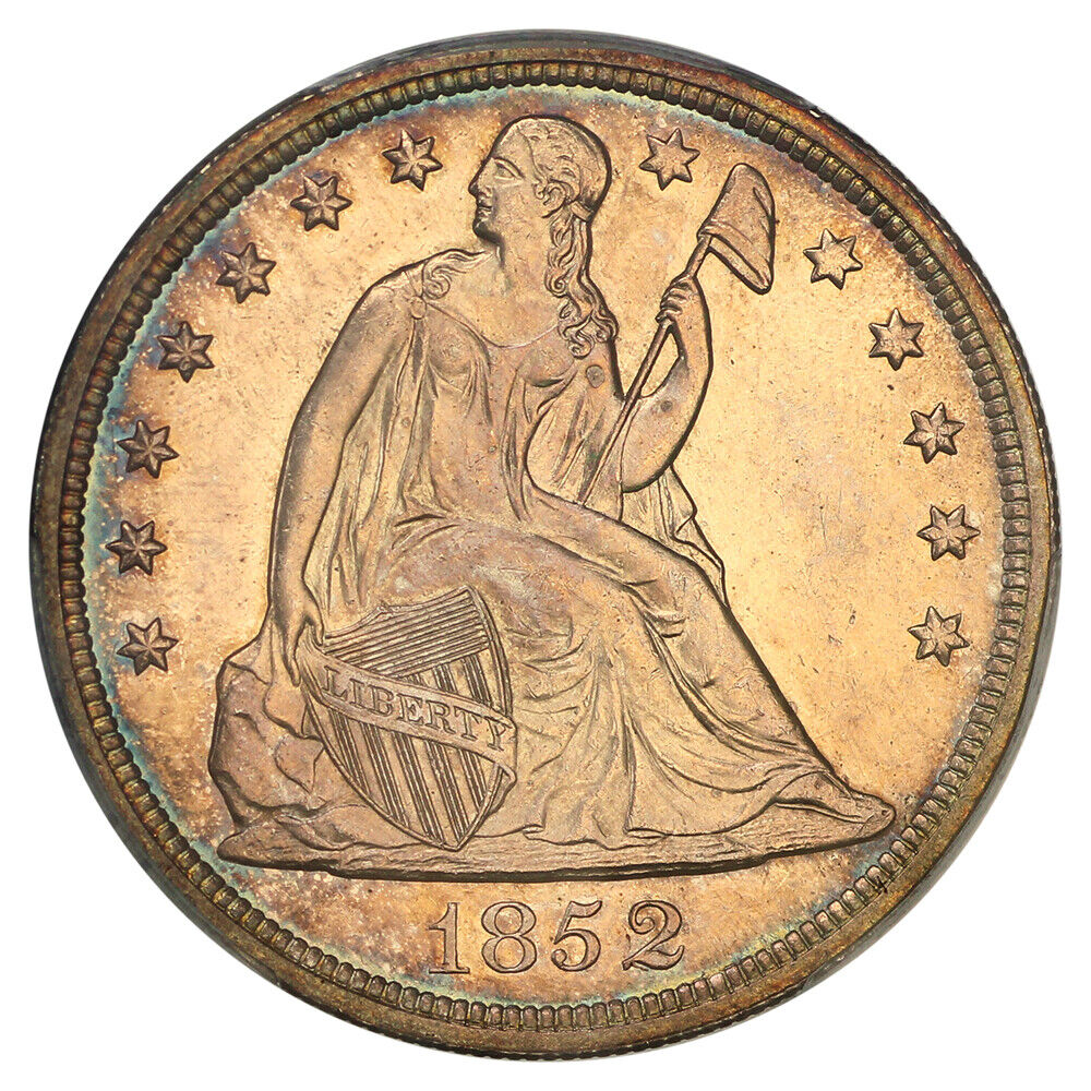 1852 $1 PCGS/CAC MS63+ ex: D.L. Hansen