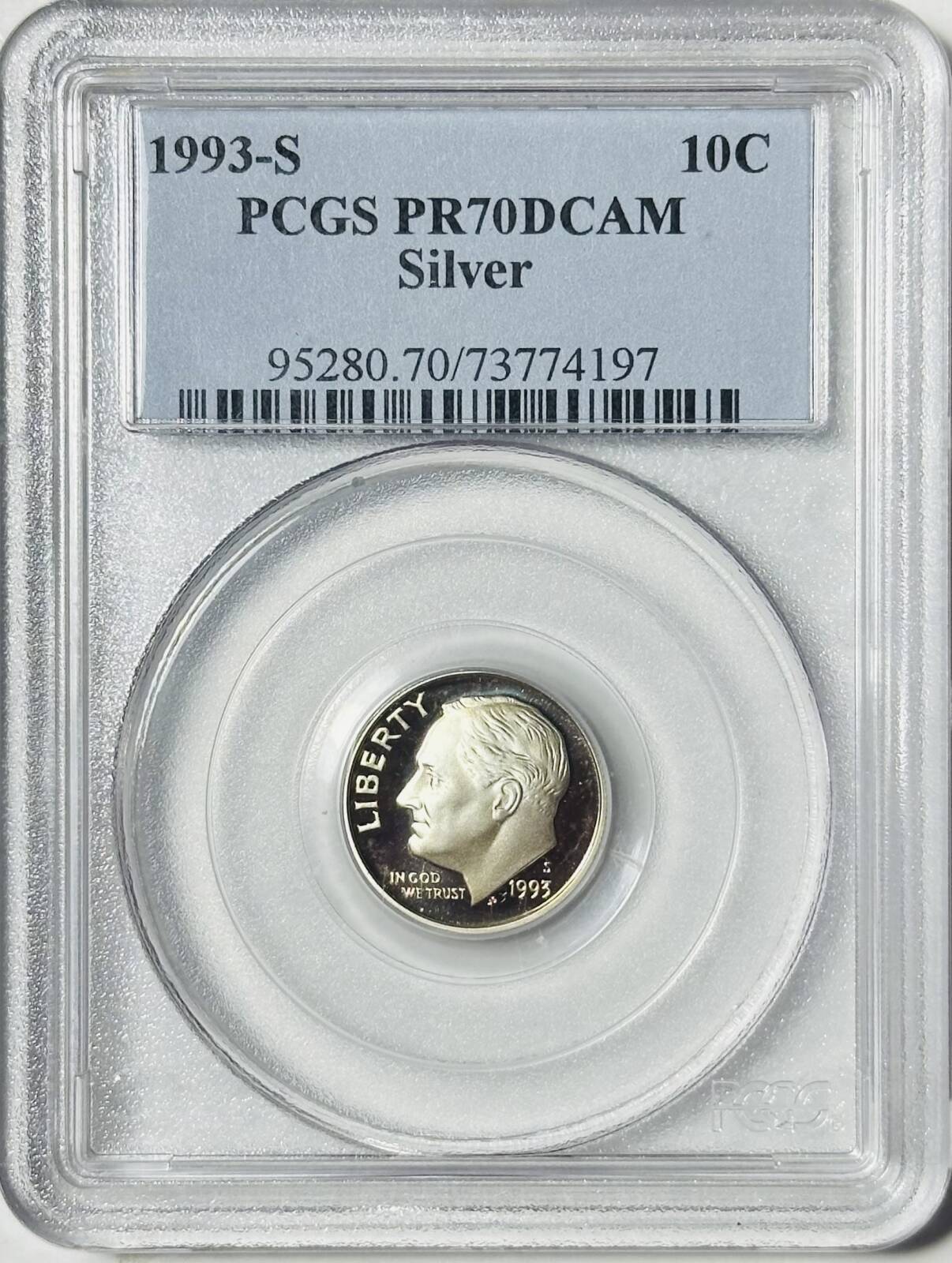 1993 S Dimes Roosevelt PCGS PR-70 DCAM Silver