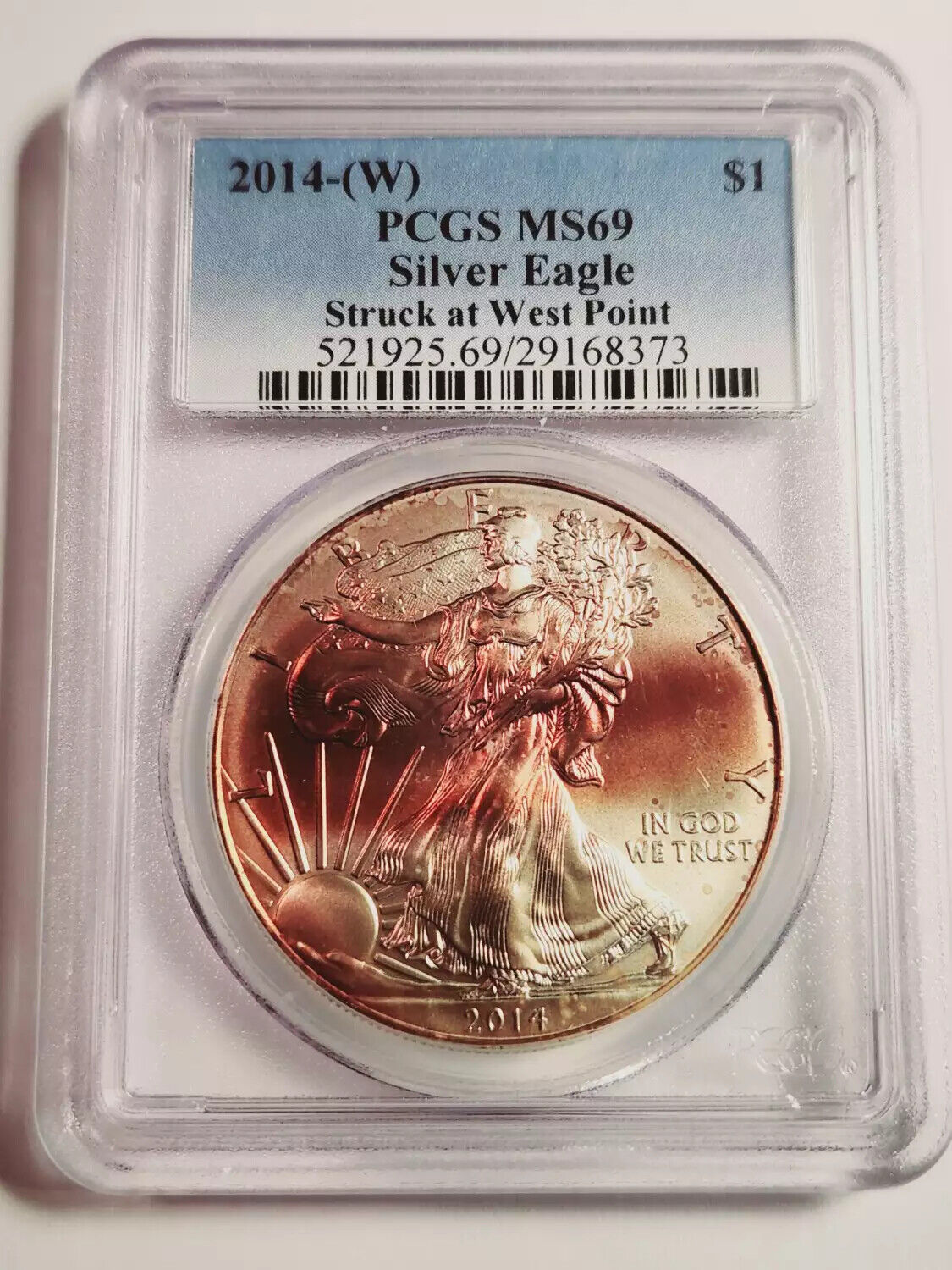 2014 W Silver Eagle PCGS MS-69 Silver Eagle - STRUCK AT WEST POINT