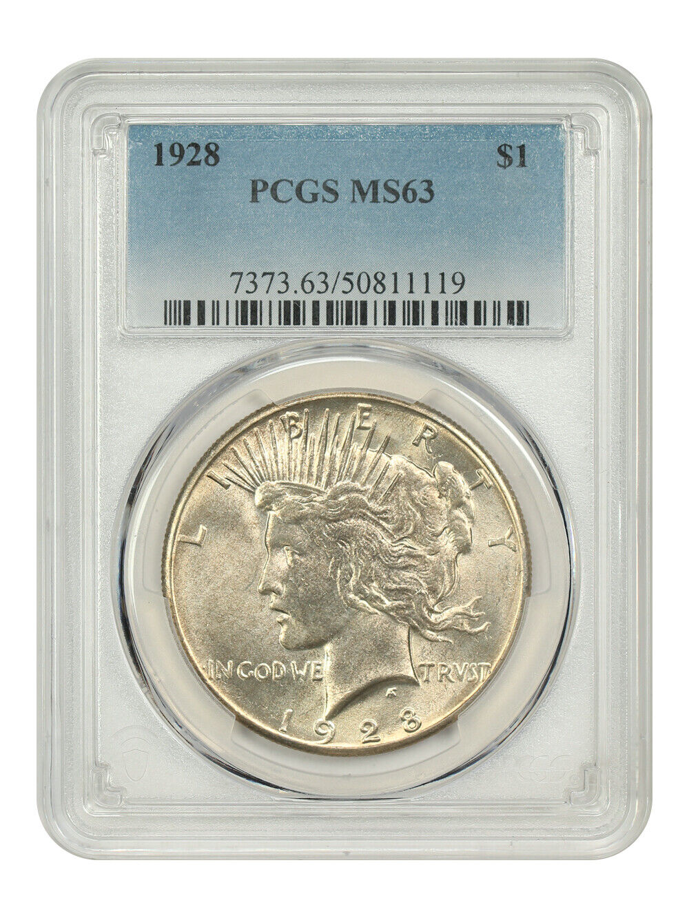 1928 $1 PCGS MS63 - Peace Dollar - Lowest Mintage Date in the Series