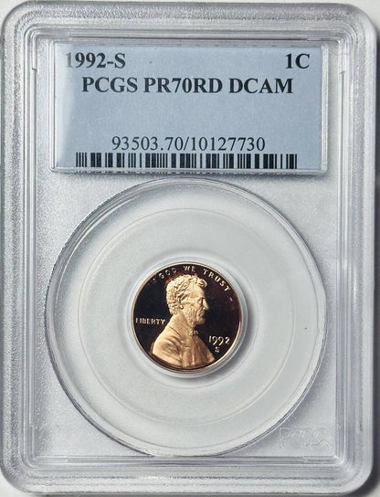 1992 S Small Cents Lincoln, Memorial Reverse PCGS PR-70 DCAM