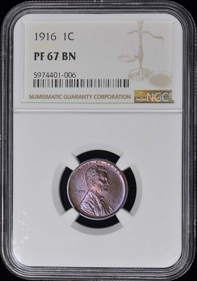 1916 Matte Proof Lincoln Cent 1C NGC PR67BN