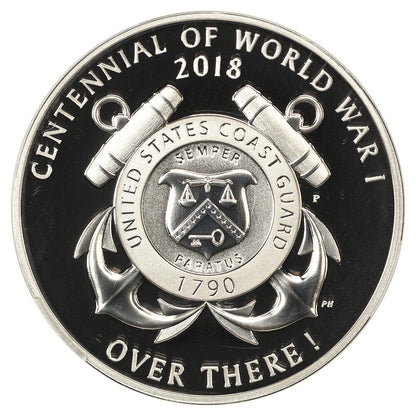 2018-P Medal WWI Centennial CACG PR69DCAM (Coast Guard) - U.S. Mint Medals