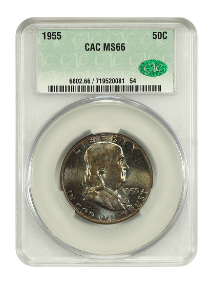 1955 50C CACG MS66 - Franklin Half Dollar