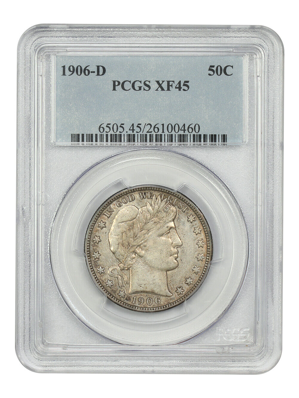 1906-D 50C PCGS XF45 - Barber Half Dollar