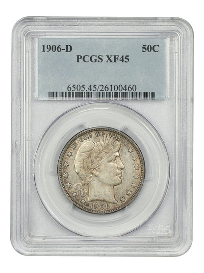 1906-D 50C PCGS XF45 - Barber Half Dollar