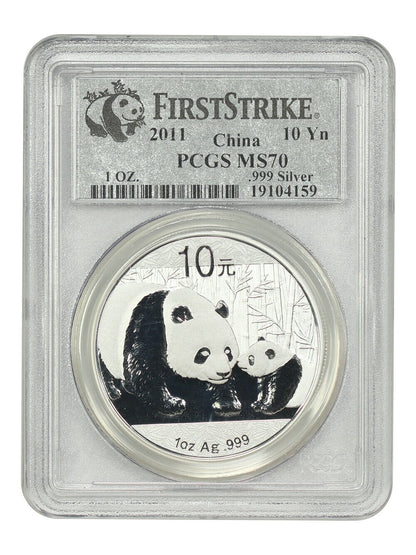 China: 2011 10Yn Silver Panda PCGS MS70 (First Strike) - Other