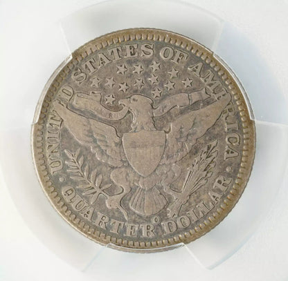 1909 O BARBER HEAD QUARTER 25C PCGS CERTIFIED F 15 FINE (152)