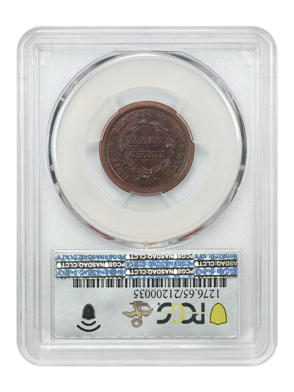 1844 1/2C PCGS PR65RB (Restrike) ex: D.L. Hansen