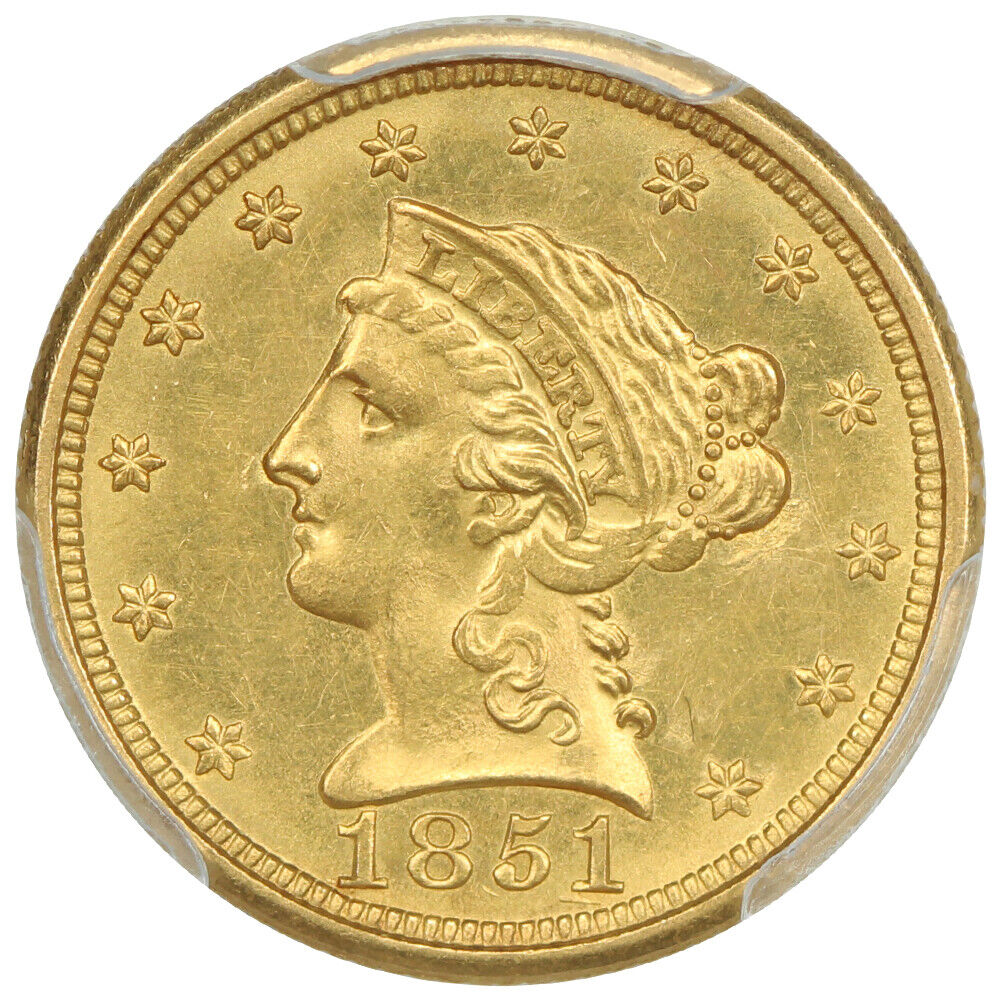 1851-O $2.50 PCGS MS62 ex: D.L. Hansen - Liberty Head $2.5 - Popular O-Mint Gold