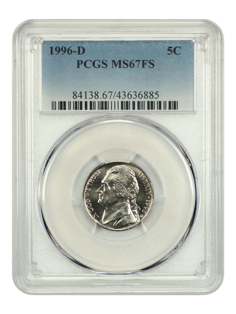 1996-D 5C PCGS MS67FS - Jefferson Nickel