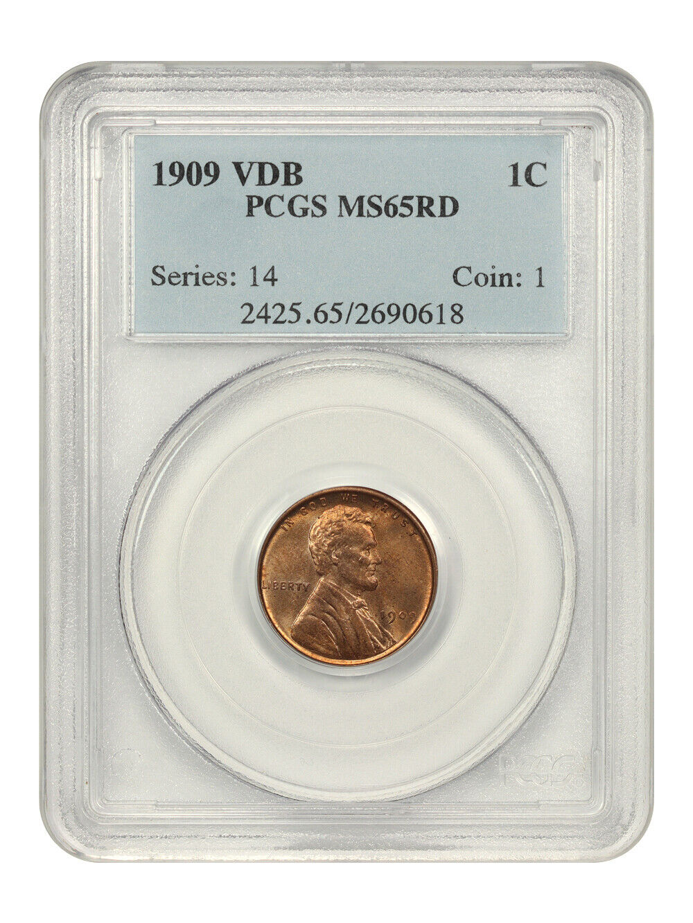 1909 VDB 1C PCGS MS65RD