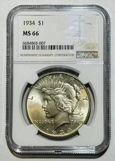 1934 P Peace Dollar NGC MS-66