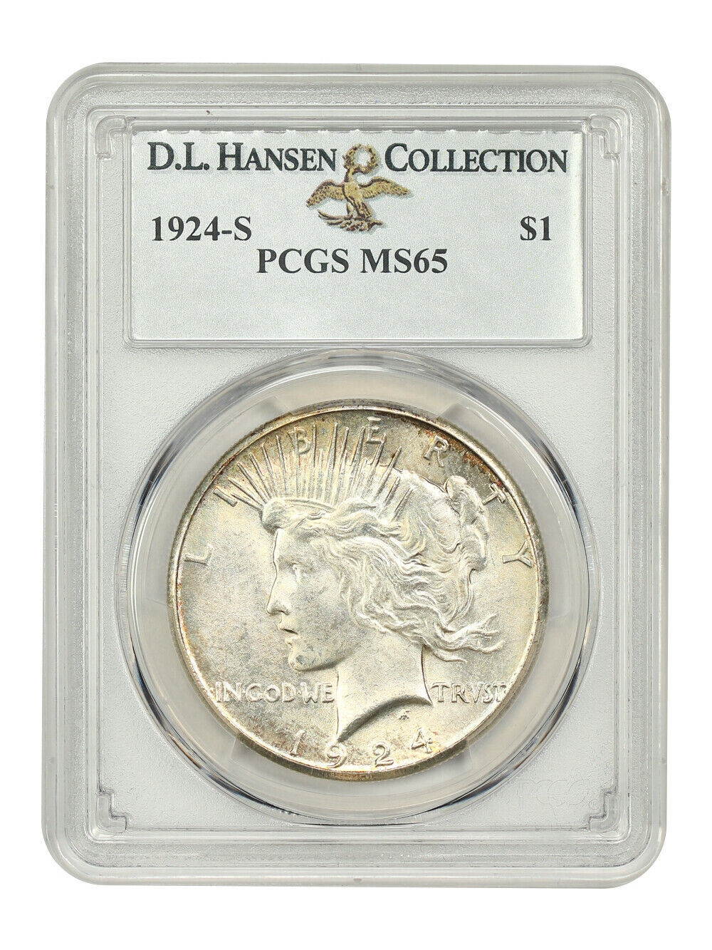 1924-S $1 PCGS MS65 ex: D.L. Hansen