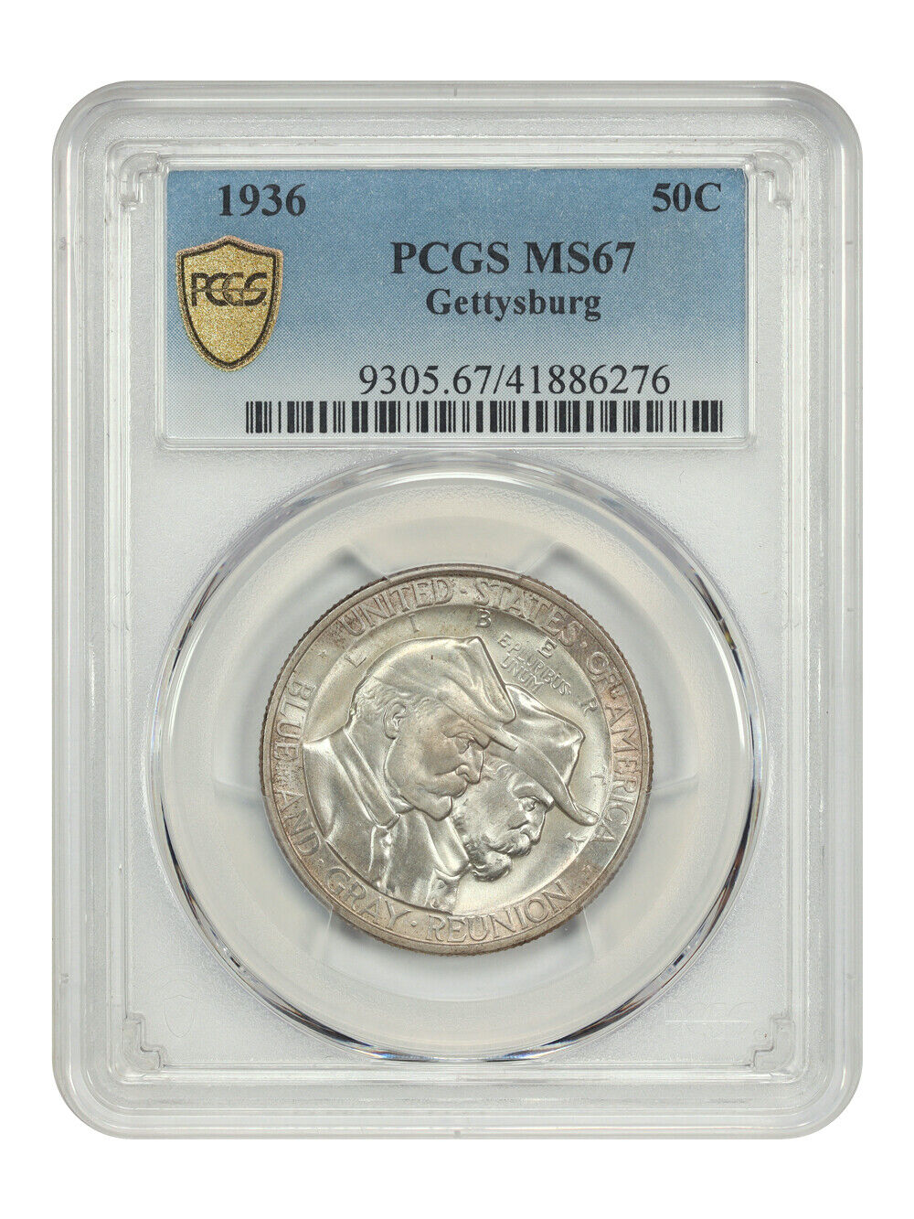 1936 50C Gettysburg PCGS MS67 - Classic Silver Commemorative