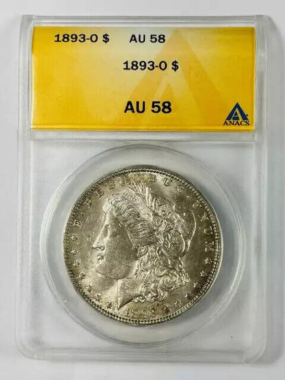 1893 O Morgan Silver Dollar ANACS AU-58