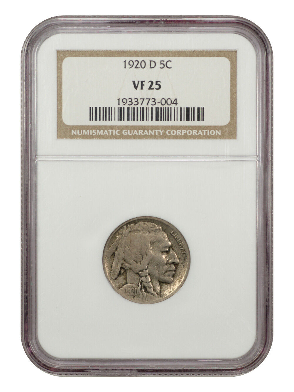 1920-D 5C NGC VF25