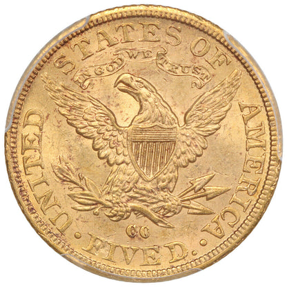 1891-CC $5 PCGS/CAC MS64 - Liberty Head $5 - Popular Carson City Gold Eagle