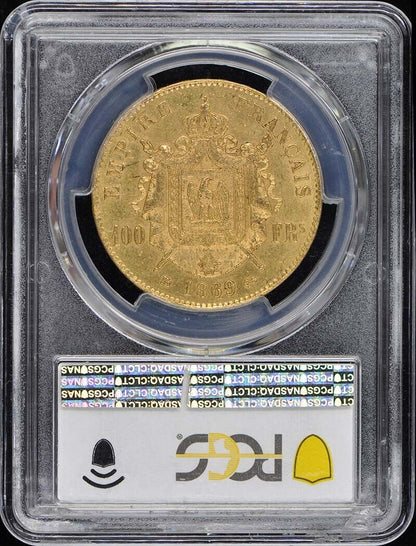 1869-BB 100 Fr France Napoleon PCGS MS61 Gad-1136 F-551