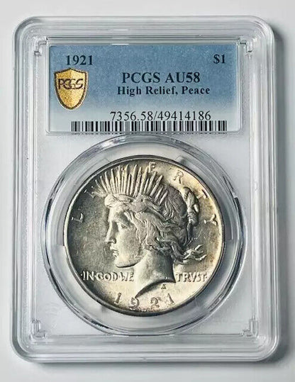 1921 P Peace Dollar PCGS AU-58 Peace