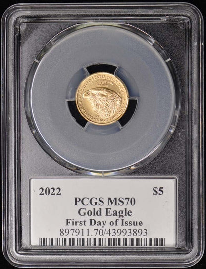 2022 4-Coin Gold Eagle PCGS MS70 Paul Balan Signed 1st Day