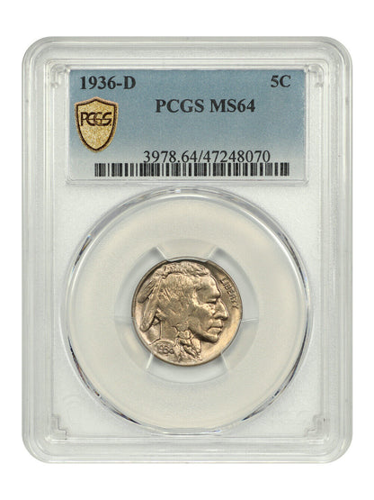 1936-D 5C PCGS MS64