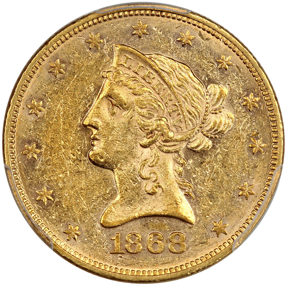 1868 $10 PCGS MS60 ex: D.L. Hansen