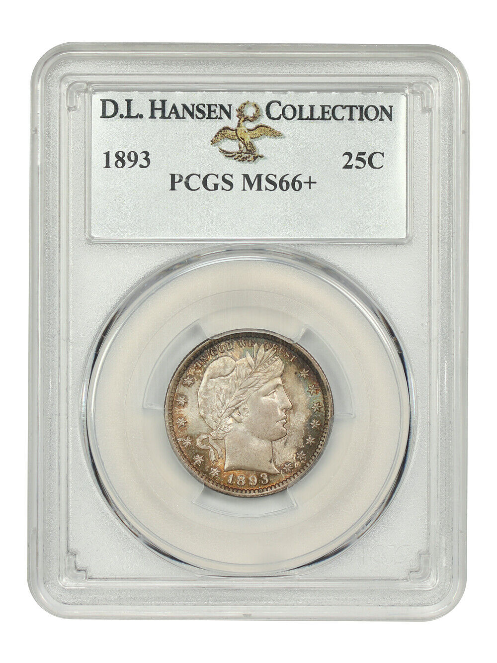 1893 25C PCGS MS66+ ex: D.L. Hansen