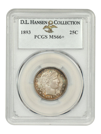 1893 25C PCGS MS66+ ex: D.L. Hansen