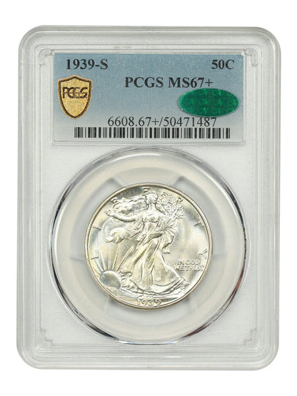 1939-S 50C PCGS/CAC MS67+ - Walking Liberty Half Dollar