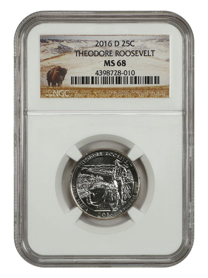 2016-D 25C Theodore Roosevelt NP NGC MS68 - Type 1 - Clad