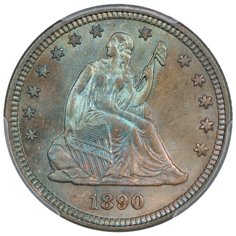 1890 25C PCGS MS67+ ex: D.L. Hansen