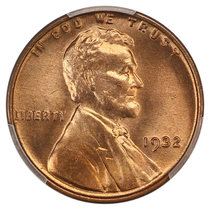 1932 1C PCGS MS65RD - Lincoln Cent (Wheat Reverse)