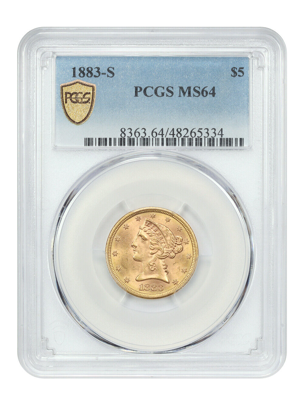 1883-S $5 PCGS MS64