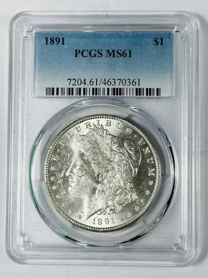 1891 P Morgan Silver Dollar PCGS MS-61 White!