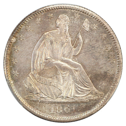 1861-O 50C PCGS MS65 - Liberty Seated Half Dollar